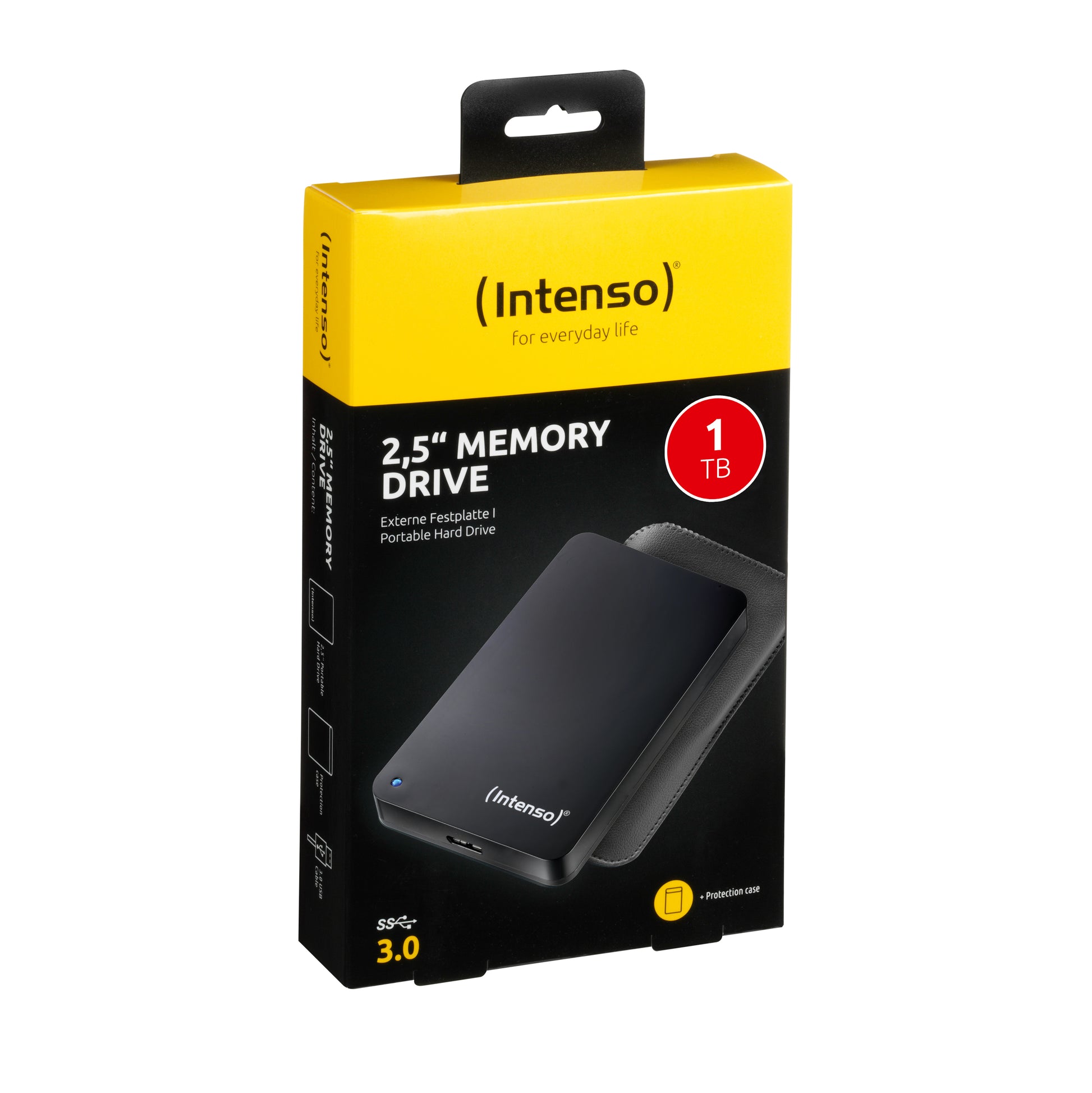 Intenso Memory Drive – 1 TB, 2,5" HDD, USB 3.2 Gen 1 (5 Gbit/s), 5400 U/min, schwarz