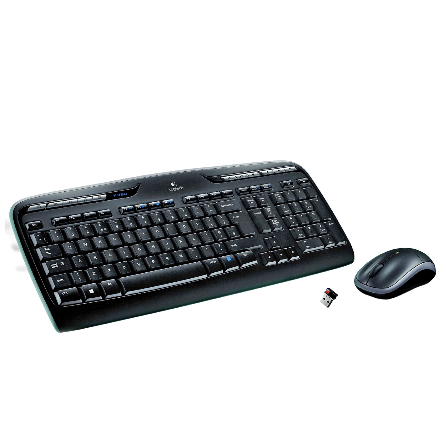 Logitech MK330 – Tastatur- und Maus-Set – 2,4 GHz USB-A (Unifying-Empfänger) – QWERTY (ES) – Schwarz