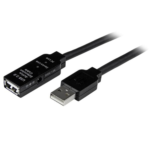 StarTech.com USB-A Verlängerungskabel (Stecker auf Buchse) – USB 2.0 (480 Mbit/s) – 20 m – Aktiv – Schwarz