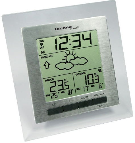 Technoline WS9136 – Wetterstation, innen/aussen, inkl. Aussensensor – Silber