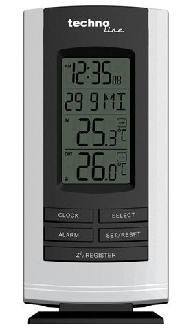 Technoline WS9180 – Wetterstation, Innen/Aussen, Eingebautes Display, Uhr & Wecker