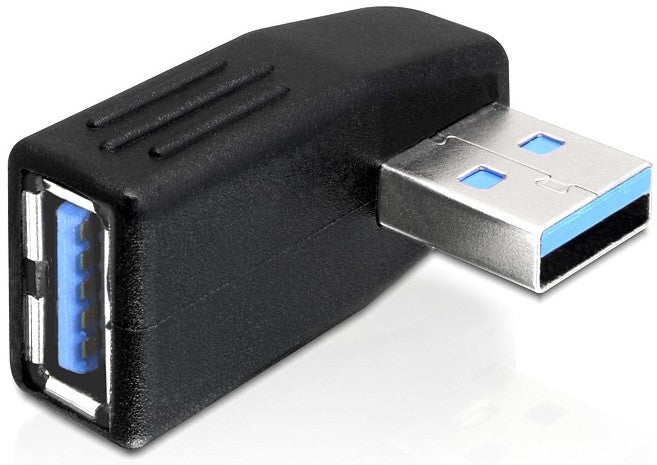 DeLOCK USB-Adapter USB-A auf USB-A – USB 3.2 Gen 1 (5 Gbit/s) – Abgewinkelt – Schwarz