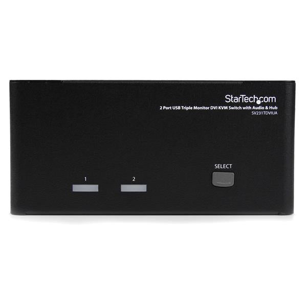 StarTech.com 2-Port DVI-I KVM-Switch, Dreifach – 1920 × 1200, USB 2.0-Hub, Audio