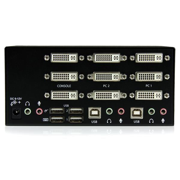 StarTech.com 2-Port DVI-I KVM-Switch, Dreifach – 1920 × 1200, USB 2.0-Hub, Audio