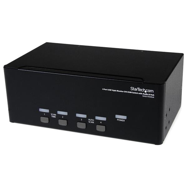 StarTech.com 4-Port DVI KVM-Switch – 1920 × 1200, USB 2.0-Hub, Audio