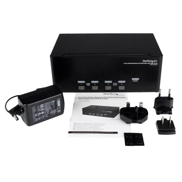 StarTech.com 4-Port DVI KVM-Switch – 1920 × 1200, USB 2.0-Hub, Audio