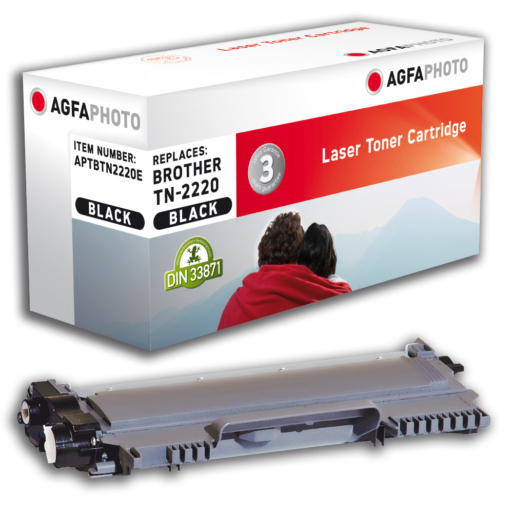 AgfaPhoto TN-2220 Schwarz Toner – Kompatibel – 2'600 Seiten – für Brother Fax 2840/HL2240/HL2240D und andere