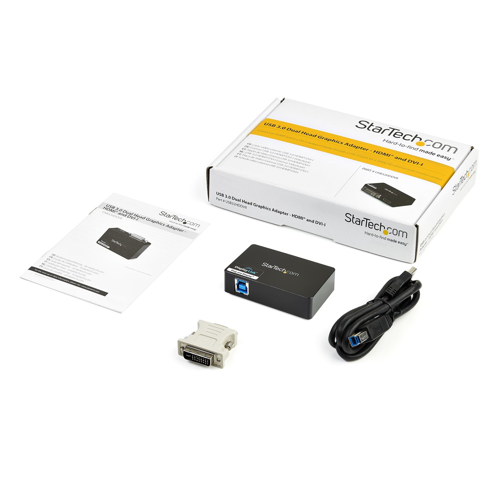 StarTech.com USB-auf-HDMI/DVI Adapter USB 3.2 Gen 1 2048×1152 60 Hz – für Windows, macOS und ChromeOS