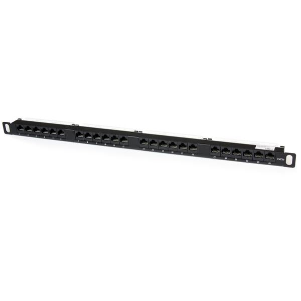 StarTech.com Patchpanel – 24× RJ-45, Cat5e, 19", 0,5U, Schwarz