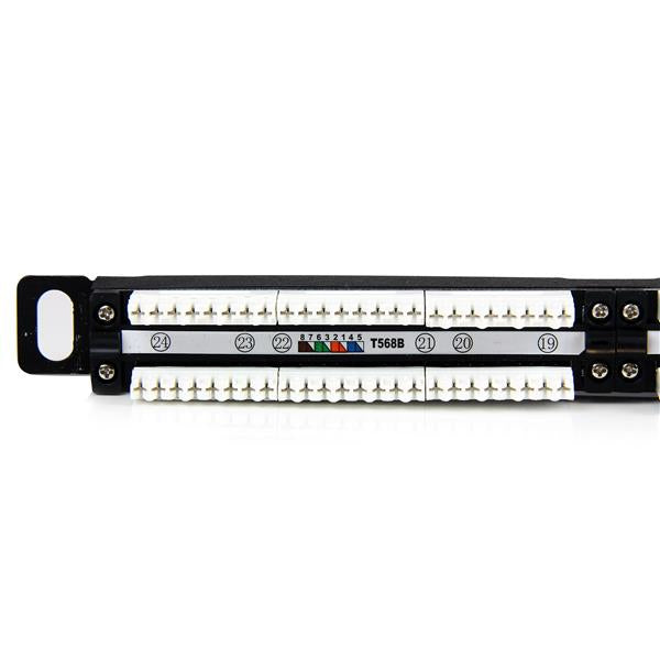 StarTech.com Patchpanel – 24× RJ-45, Cat5e, 19", 0,5U, Schwarz