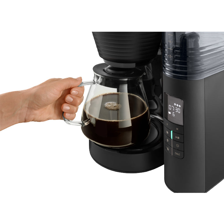 Melitta AromaFresh Filterkaffeemaschine – 10 Tassen, 1,25 l, Keramik-Mahlwerk, Schwarz