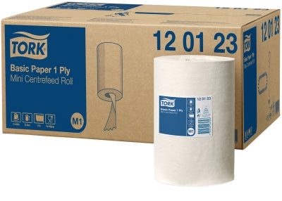 Tork Putzrolle – 1-lagig, Papier, weiss, 215 mm × 120 m, für Tork M1 System