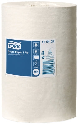 Tork Putzrolle – 1-lagig, Papier, weiss, 215 mm × 120 m, für Tork M1 System