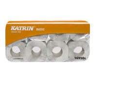 Katrin Toilettenpapier – Recycling, 2-lagig, Weiss, 250 Blatt/Rolle, 95 × 110 mm – 8 Rollen