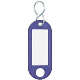 Wedo Schlüsselschild mit S-Haken – Blau, Kunststoff, Beschriftungsfeld mit Azetatschutz, B 21 × H 53 × T 3 mm