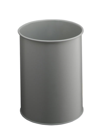 Durable Papierkorb – 15 l – Metall, Lichtgrau – Ø 260 × H 315 mm