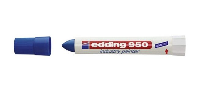 Edding 950 Industriemarker – Rundspitze 10 mm – Blau – für Metall, Stein und Holz