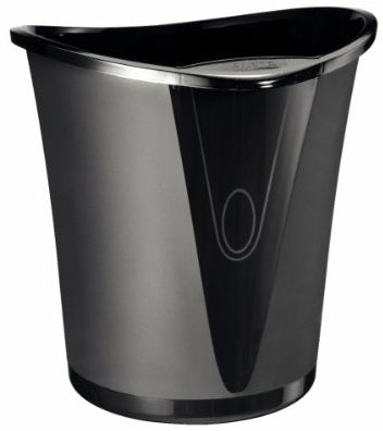 Leitz Allura Papierkorb – 18 l – Kunststoff (PS) – Schwarz