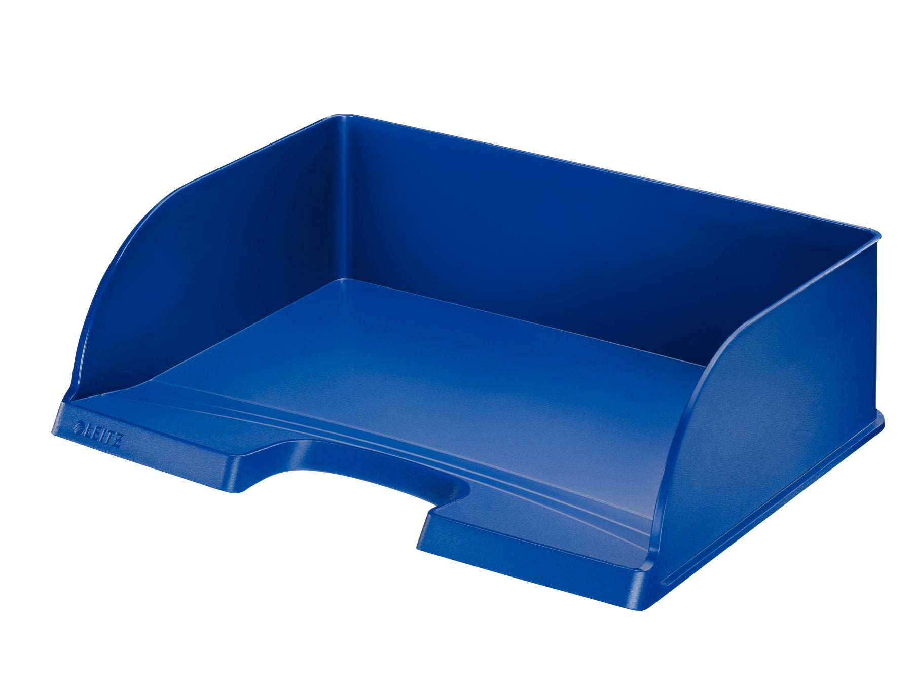 Leitz Stapelbarer Briefkorb mit Griffausschnitt, Beschriftungsfeld, matt, blau, B 363 × H 103 × T 273 mm