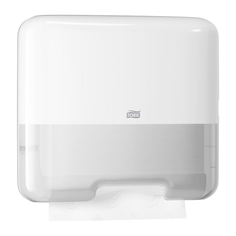 Tork Falthandtuchspender Mini Elevation – für Tork H3, Kunststoff, Weiss, 332 × 291 × 135 mm