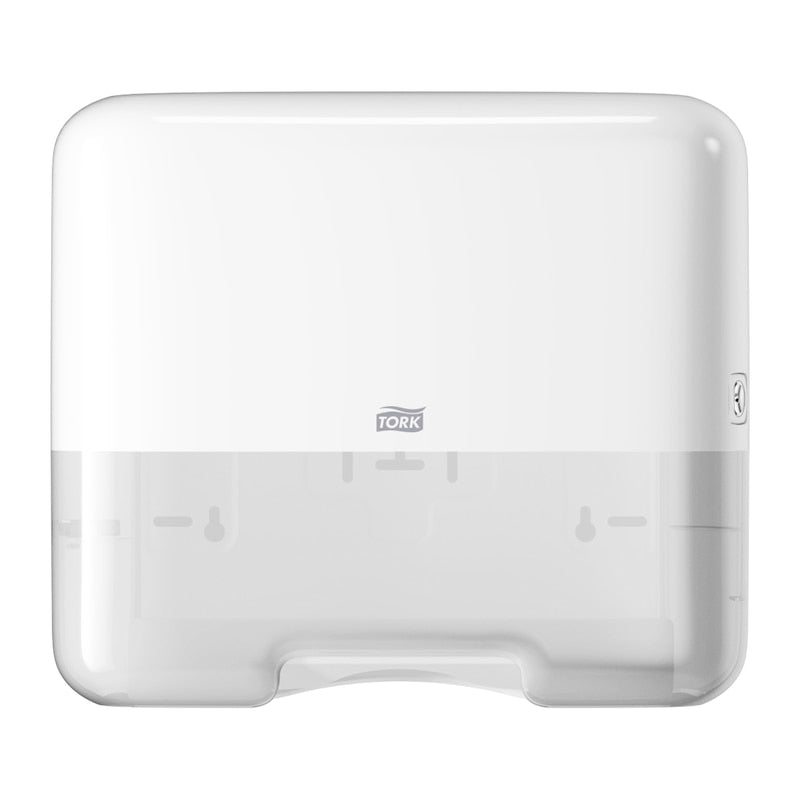 Tork Falthandtuchspender Mini Elevation – für Tork H3, Kunststoff, Weiss, 332 × 291 × 135 mm