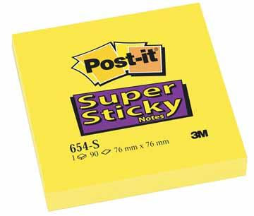 Post-it Super Sticky Haftnotizen – 76×76 mm – gelb, 12×90 Blatt, PEFC