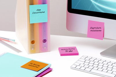 Post-it Haftnotizen – 102×152 mm – Neongelb, 75 Blatt, Super Sticky, PEFC