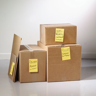 Post-it Haftnotizen – 102×152 mm – Neongelb, 75 Blatt, Super Sticky, PEFC
