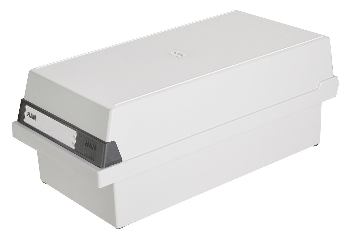 HAN Karteikasten 956-11 – für A6 quer – mit Deckel, für 1300 Karten, Polystyrol (PS), grau