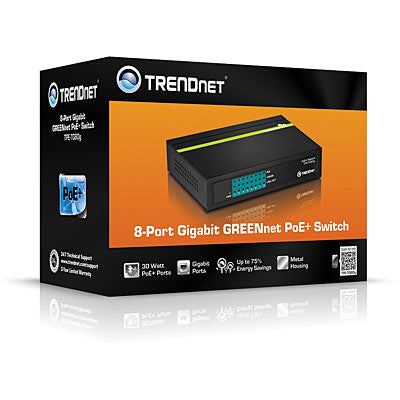 TRENDnet TPE-TG80g – Unmanaged Switch – 8× 1G, PoE+, PoE-Budget 123 W