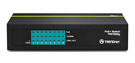 TRENDnet TPE-TG80g – Unmanaged Switch – 8× 1G, PoE+, PoE-Budget 123 W