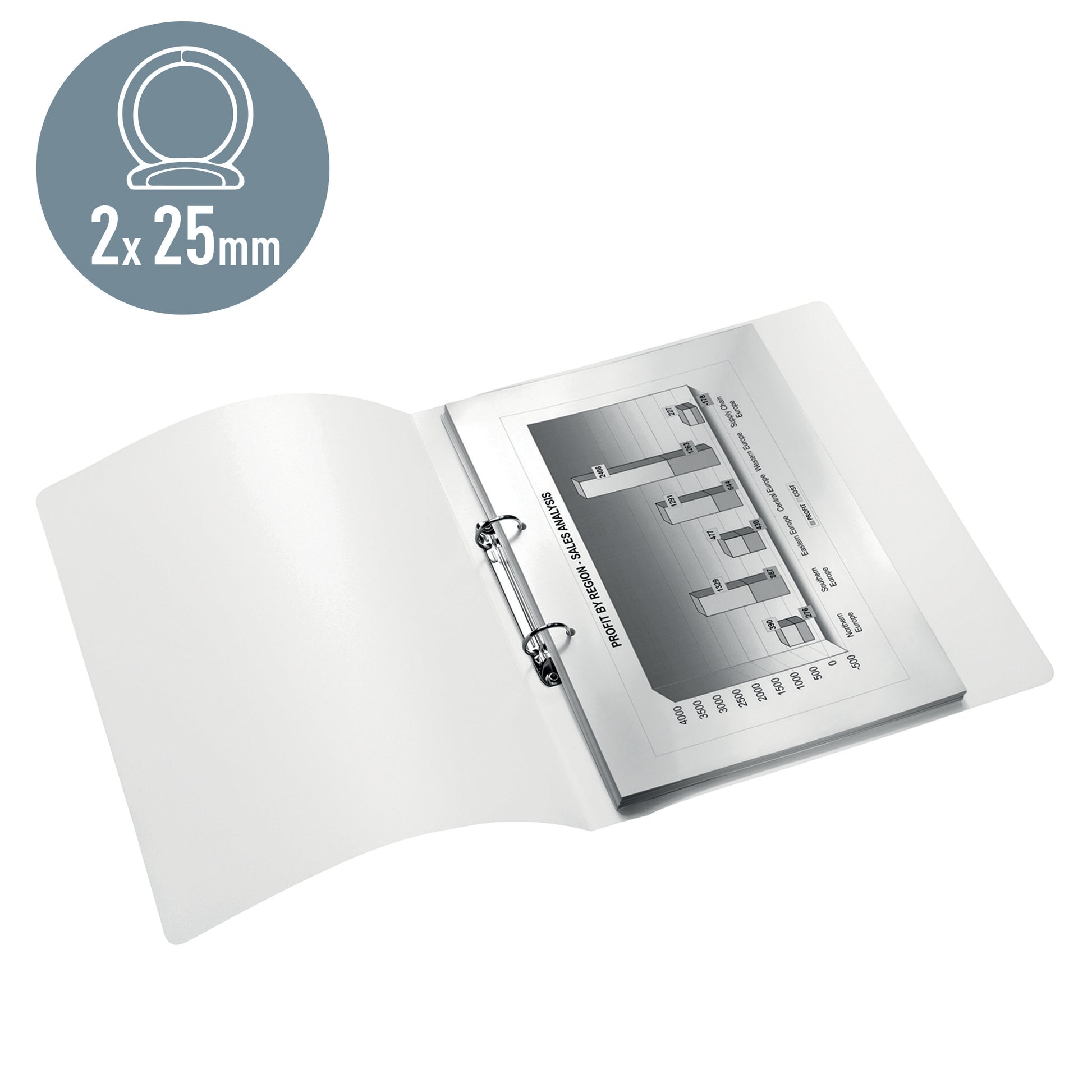 Leitz WOW Ringbuch – 2-Ring Ø 25 mm – für A4 – Rückenbreite 3,2 cm – Schwarz