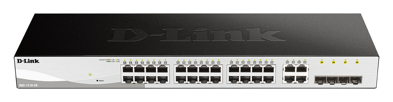D-Link DGS-1210-28/E – Verwalteter L2/L2+ Switch – 24× 1G, 4× SFP, 19", 1U