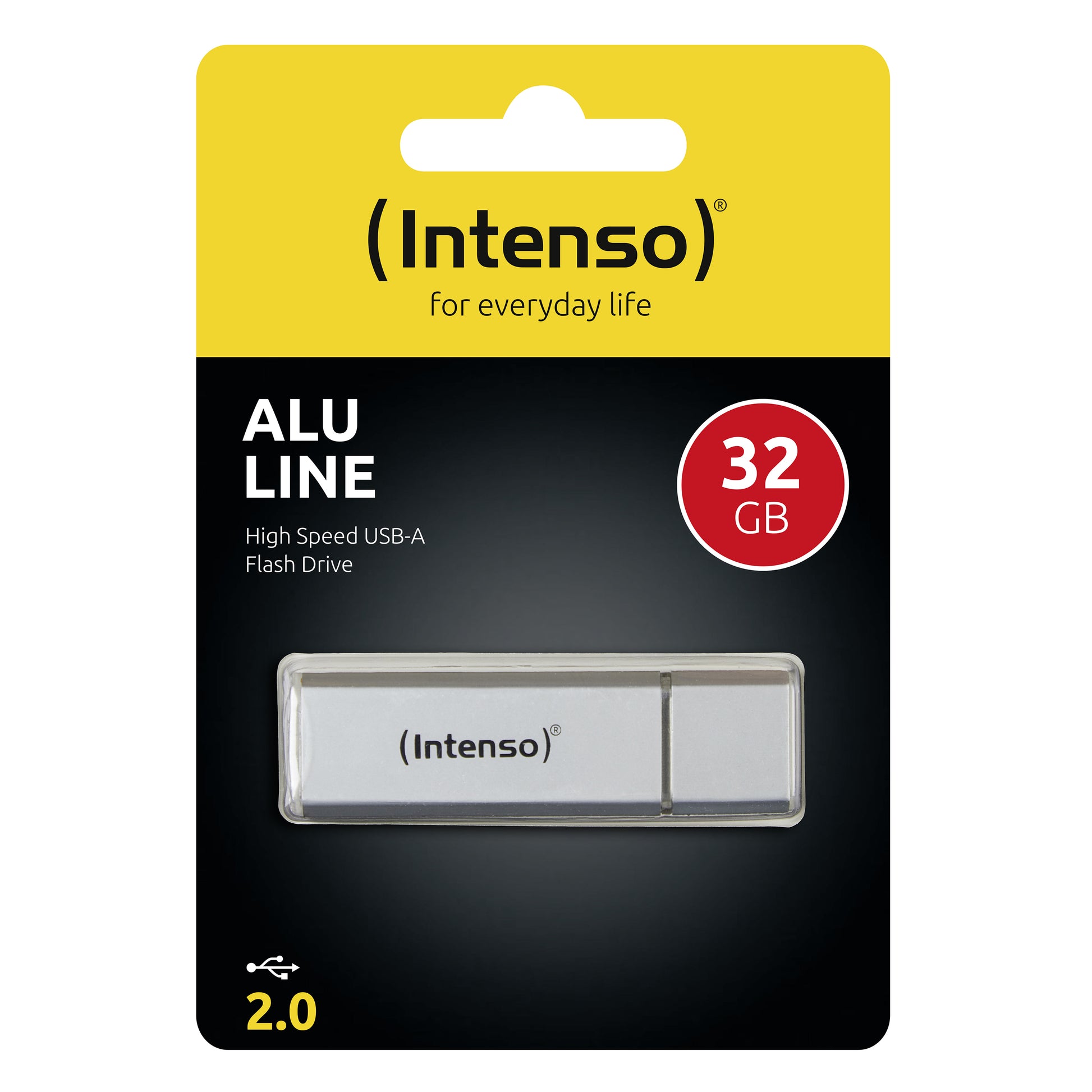 Intenso Alu Line 3521482 – 32 GB USB-Stick, USB 2.0, Aluminium, Silber, für Windows/MacOS/Linux