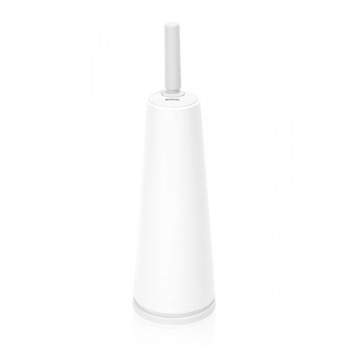 Brabantia ReNew – WC-Bürstenset – Metall, Kunststoff, Weiss, H 42 cm, Ø 12,2 cm