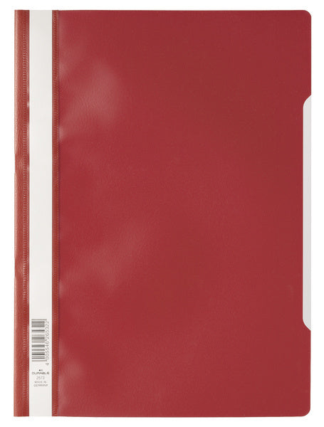 Durable 2573-03 Schnellhefter für A4, Polypropylen (PP), rot/transparent – transparenter Vorderdeckel