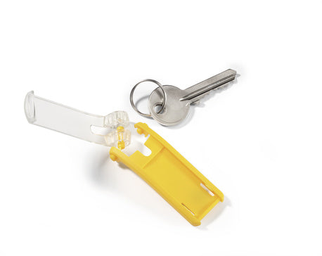 Durable Schlüsselschild Key Clip – gelb, Kunststoff, B 24 × H 68 × T 15 mm, 6 Stk. – für Key Box Code 36