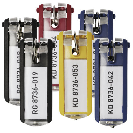 Durable Schlüsselschild Key Clip – gelb, Kunststoff, B 24 × H 68 × T 15 mm, 6 Stk. – für Key Box Code 36