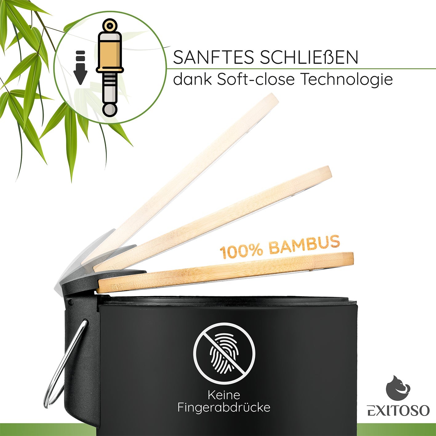 Exitoso Abfalleimer – 3 l, 15794, Schwarz