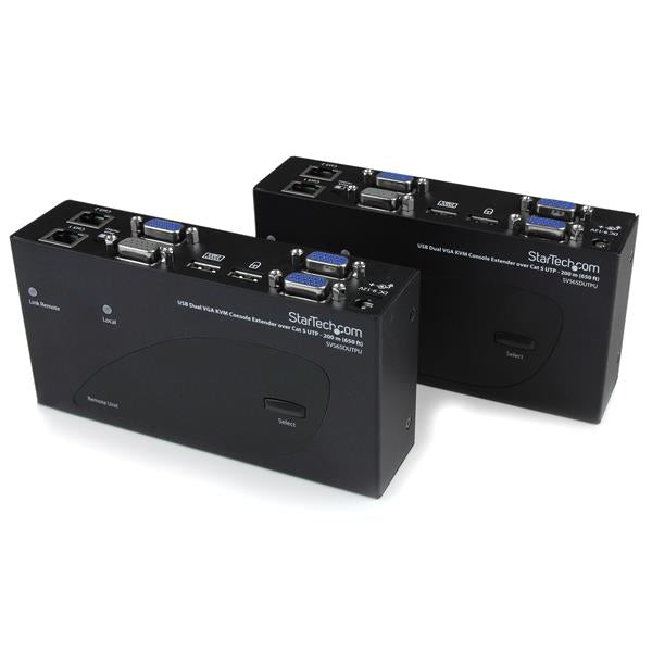 StarTech.com USB Dual VGA CAT5 KVM Extender IN – KVM-Extender (VGA, Dual-View) – USB 2.0, bis 200 m über Cat 5