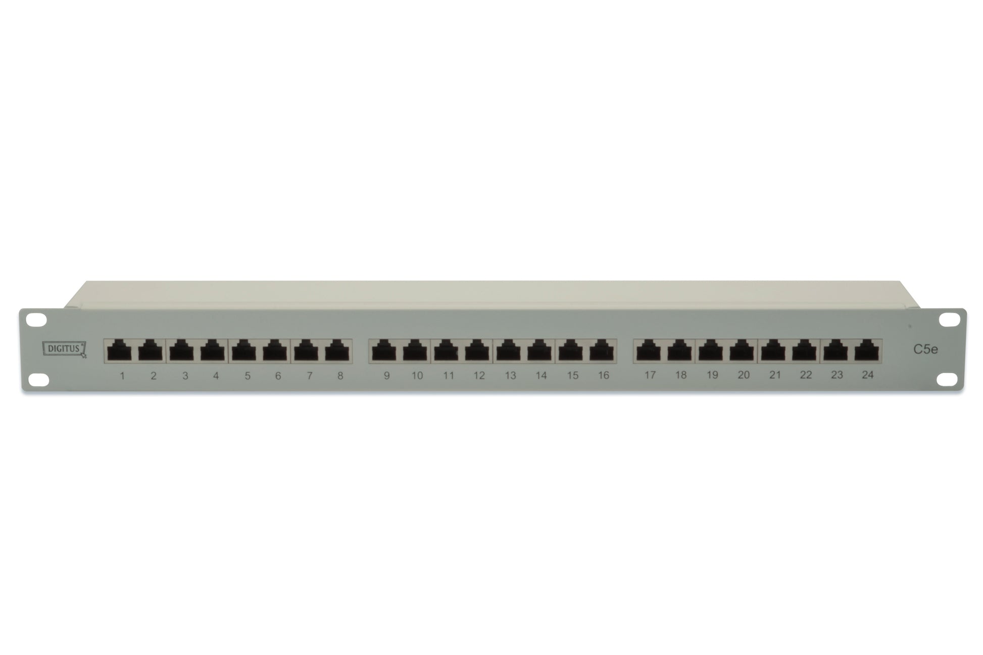 Digitus Patchpanel – 24× RJ‑45, Cat5e, Grau, 560×80 mm
