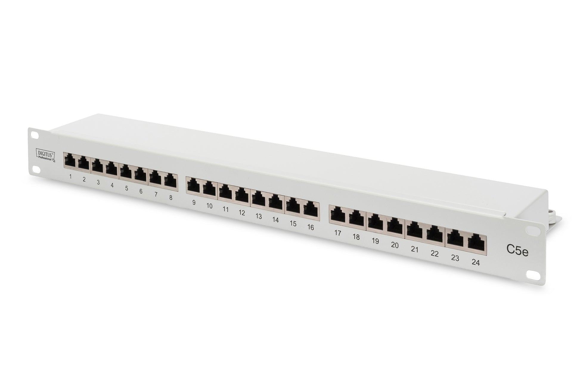 Digitus Patchpanel – 24× RJ‑45, Cat5e, Grau, 560×80 mm