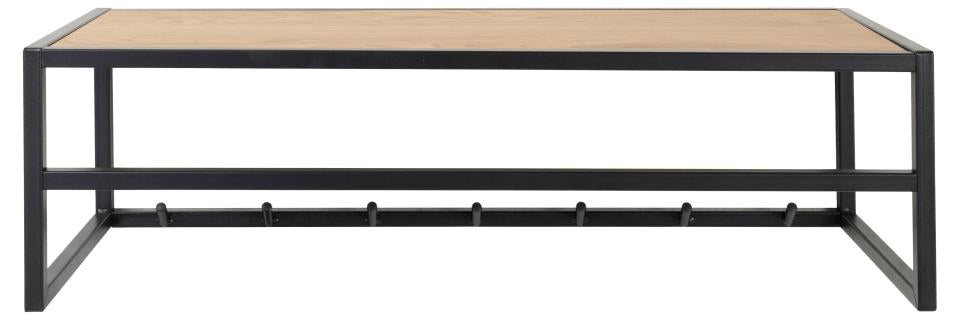 Actona Wandgarderobe – 7 Haken, Stahl/Holz, Schwarz/Natur, 77 × 28 × 22 cm