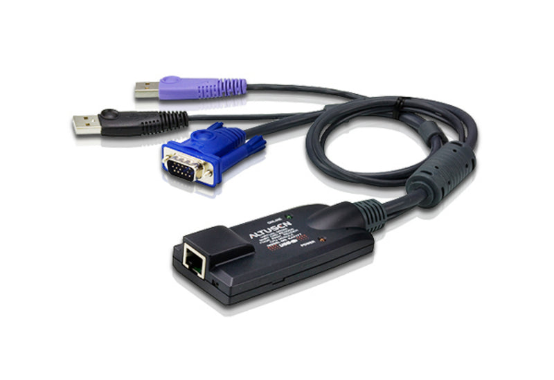 ATEN KA7177 KVM-Adapterkabel VGA zu KVM – 1600 × 1200 (50 m), Smartcard & Virtual Media, für PC/Mac/Sun