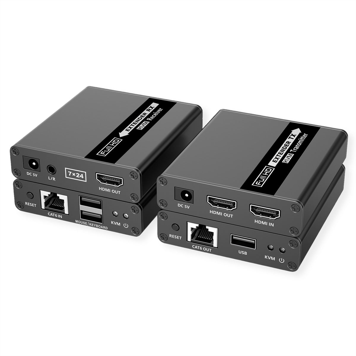 VALUE KVM-Extender-Set – HDMI – 1920 × 1080/60 Hz, USB, Audio – bis 70 m über Cat 6/6a