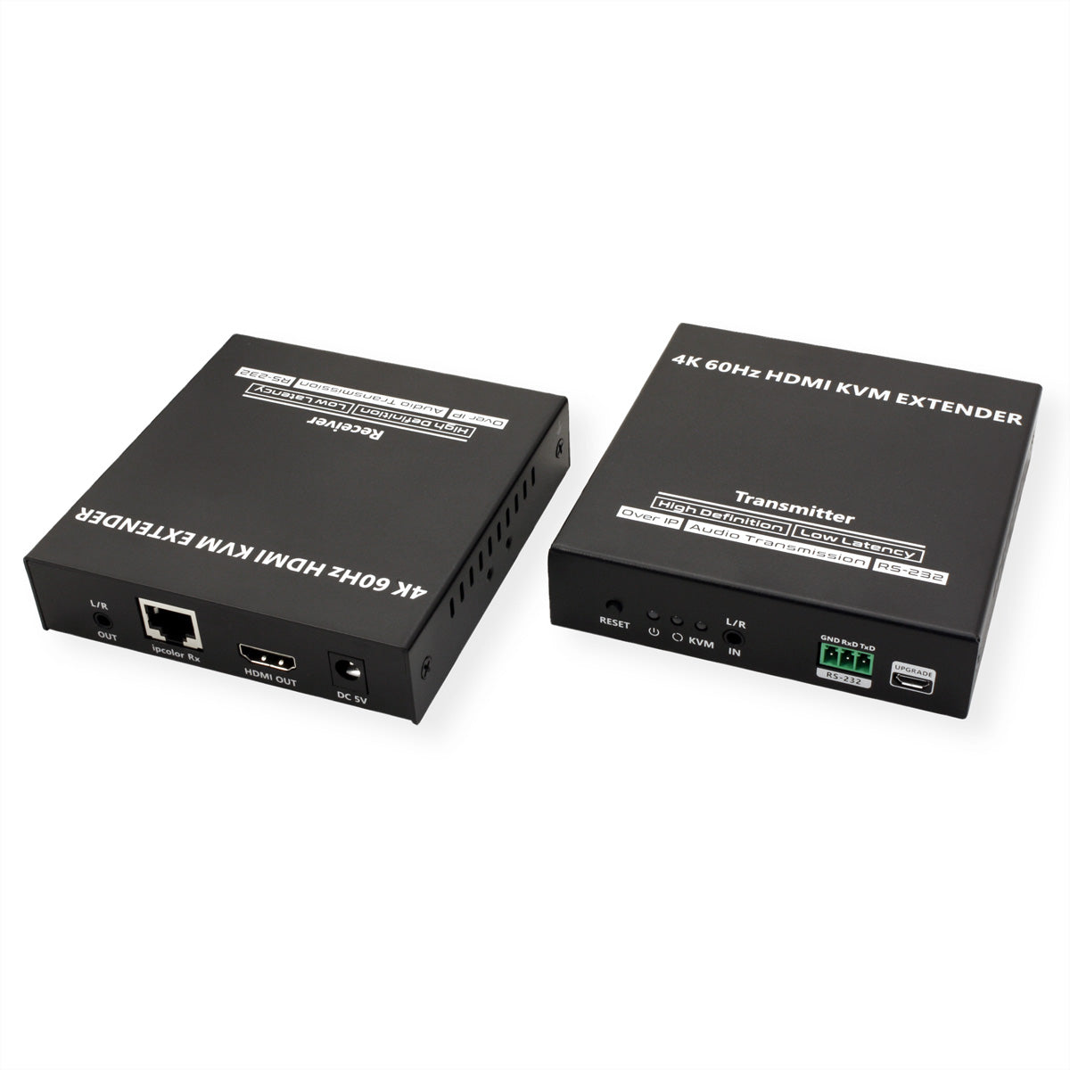 VALUE KVM-Extender-Set HDMI – 4K/60 Hz, USB, Audio, RS-232, bis 120 m über Cat 6