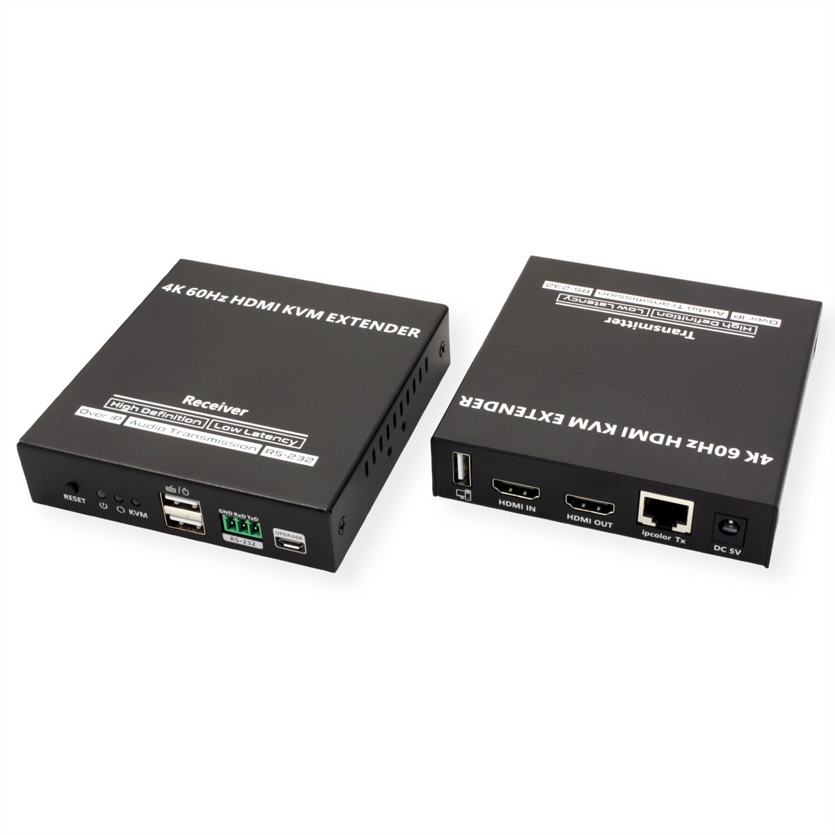 VALUE KVM-Extender-Set HDMI – 4K/60 Hz, USB, Audio, RS-232, bis 120 m über Cat 6