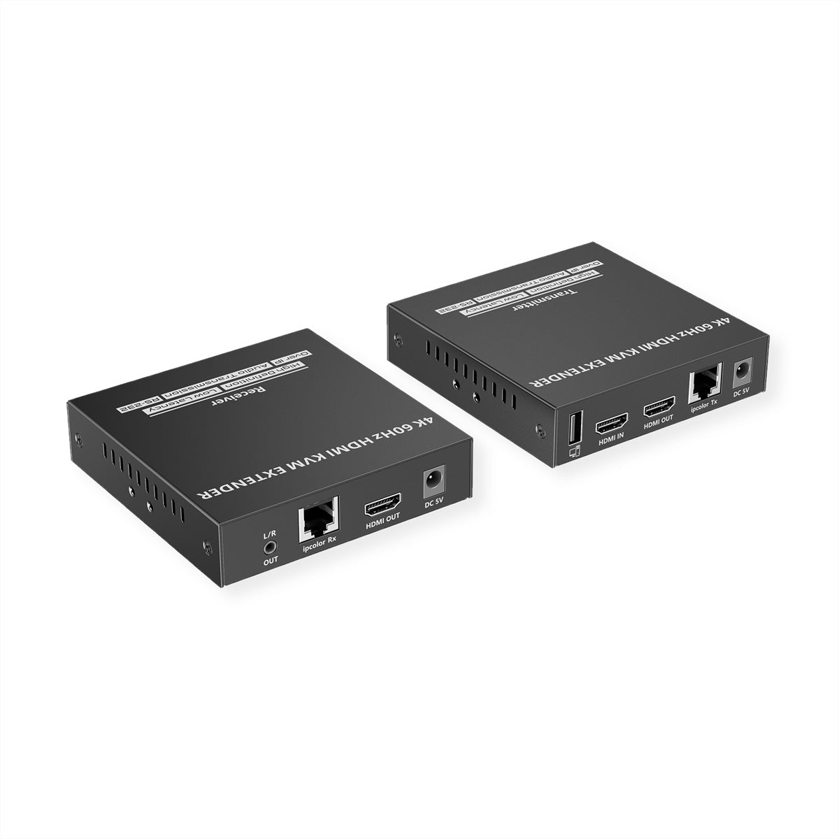 VALUE KVM-Extender-Set HDMI – 4K/60 Hz, USB, Audio, RS-232, bis 120 m über Cat 6