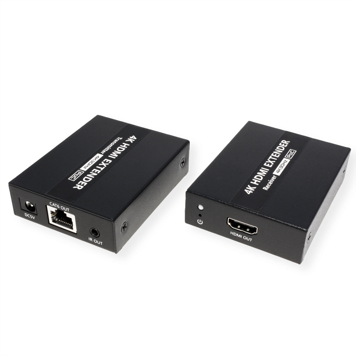 VALUE HDMI Extender-Set, über Cat6a, 1× HDMI In / 1× HDMI Out, 4K@30 Hz, 40 m, HDR, HDCP, Schwarz