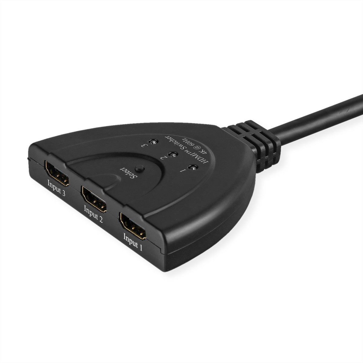 VALUE HDMI Switch, 3× HDMI In / 1× HDMI Out, 4K@60 Hz, Umschaltung per Taster, Schwarz